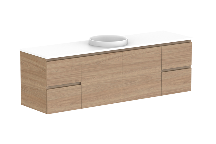 Glacier Door & Drawer Twin Wall Hung Vanity