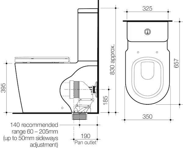 Liano CleanFlush® Close Coupled Back Entry Toilet Suite