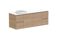 Glacier Door & Drawer Twin Wall Hung Vanity