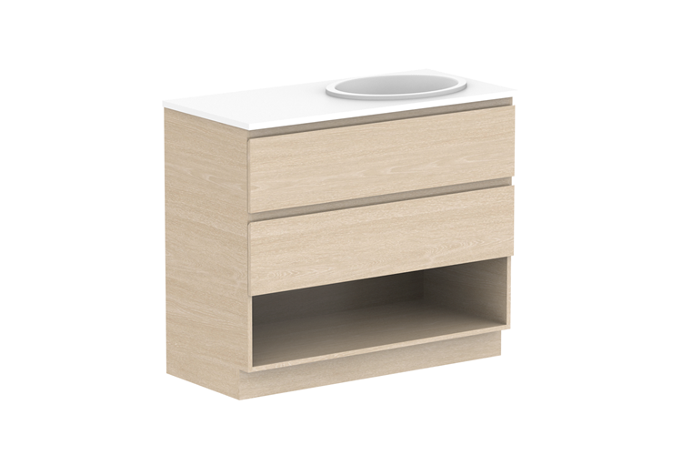 Glacier Shelf Twin Floor Mount Vanity
