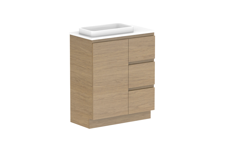 Glacier Ensuite Dor & Drawer Trio Floor Mount Vanity