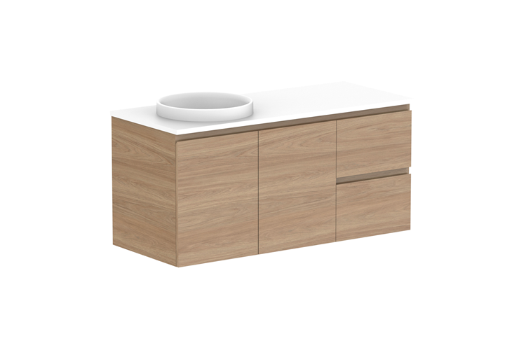 Glacier Door & Drawer Twin Wall Hung Vanity