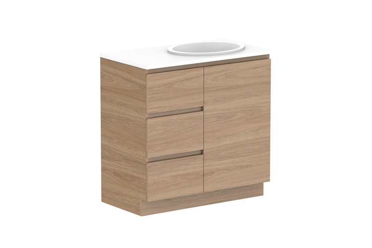 Glacier Door & Drawer Trio Floor Mount Vanity
