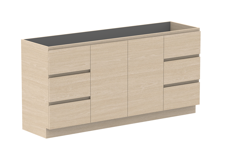 Glacier Hamper Trio Floor Mount Vanity