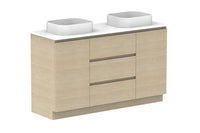 Glacier Hamper Trio Floor Mount Vanity