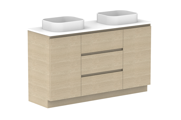 Glacier Hamper Trio Floor Mount Vanity