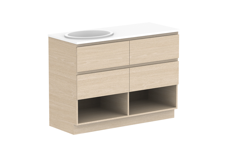 Glacier Shelf Twin Floor Mount Vanity
