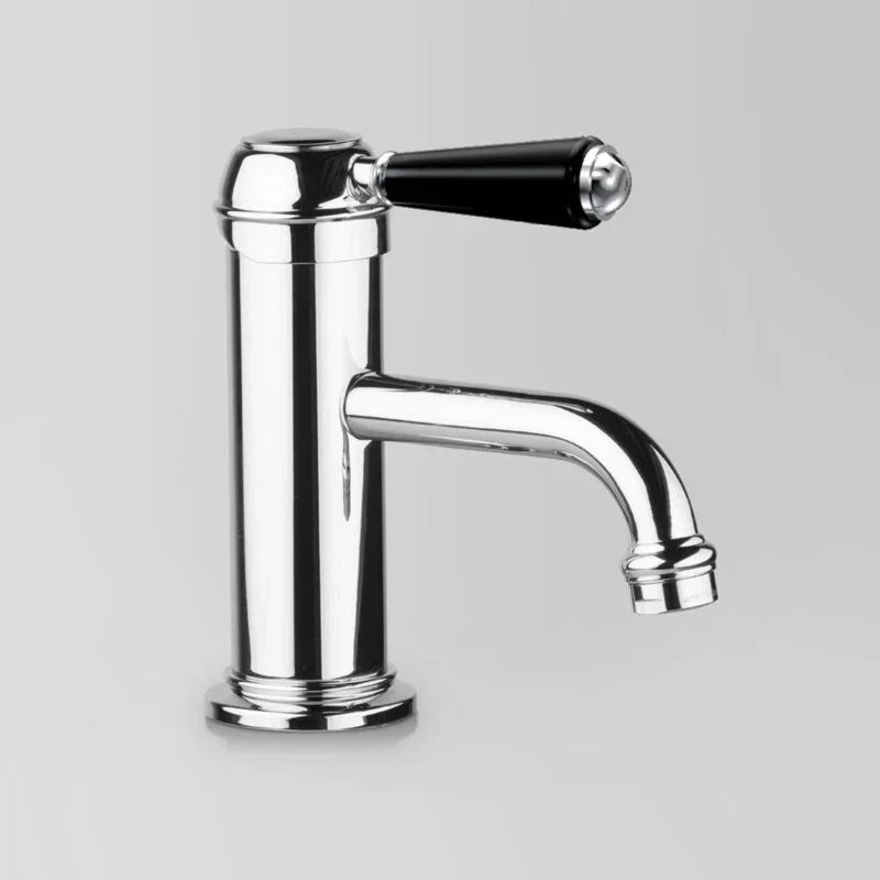 Olde English Signature Basin Mixer 02 Black Porcelain Lever