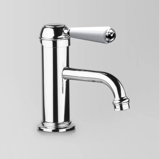 Olde English Signature Basin Mixer 02 White Porcelain Lever