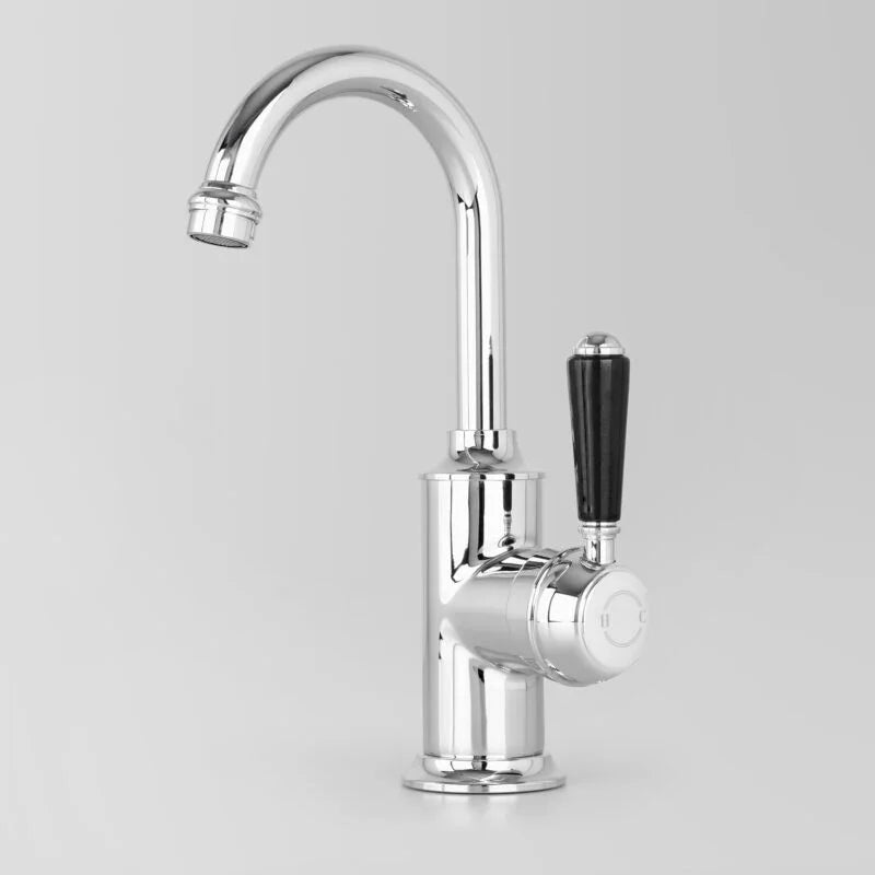Olde English Signature Basin Mixer 03 Black Porcelain Lever