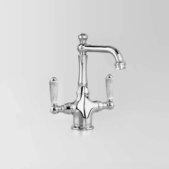 Olde English Basin Mixer 03V2 Crackle Porcelain Handles