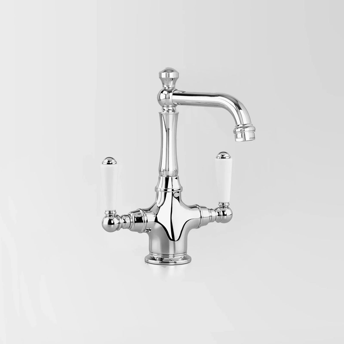 Olde English Basin Mixer 03V2 White Porcelain Handles