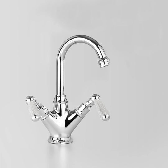 Olde English Basin Mixer 04V2 Crackle Porcelain Handles