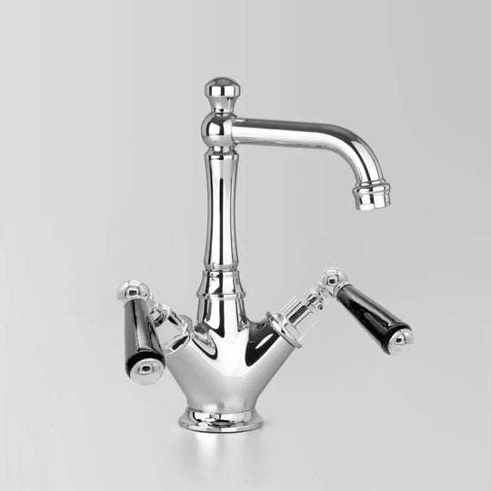 Olde English Basin Mixer 04V3 Black Porcelain Handles