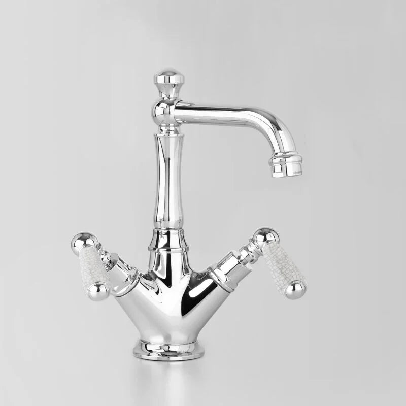 Olde English Basin Mixer 04V3 Crackle Porcelain Handles