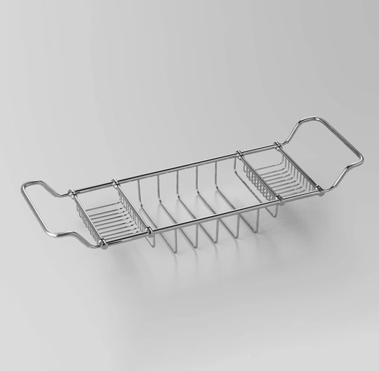 Olde English Soap and sponge basket across the bath