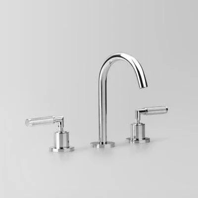 Icon + Lever Knurled Basin Set with 110mm swivel spout