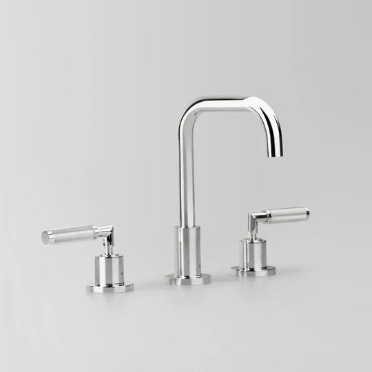 Icon + Lever Knurled Basin Set with 110mm swivel spout V2