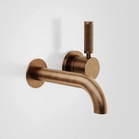 Icon + Lever Knurled Wall Mixer Set with 150mm Spout