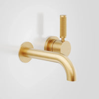 Icon + Lever Knurled Wall Mixer Set with 150mm Spout