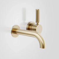 Icon + Lever Knurled Wall Mixer Set with 150mm Spout