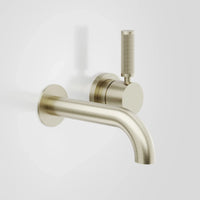 Icon + Lever Knurled Wall Mixer Set with 150mm Spout