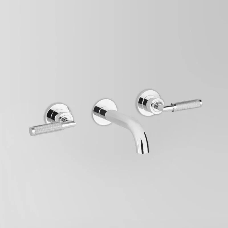 Icon + Lever Knurled Wall Set with 155mm spout