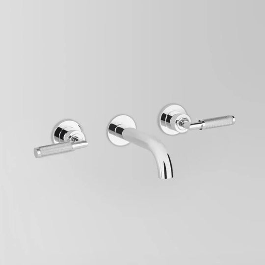 Icon + Lever Knurled Wall Set with 155mm spout