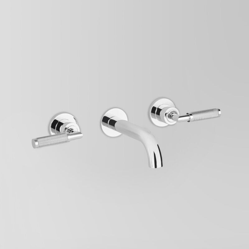 Icon + Lever Knurled Wall Set with 155mm spout