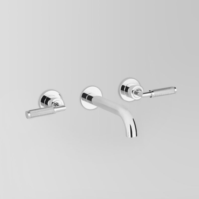 Icon + Lever Knurled Wall Set with 250mm spout