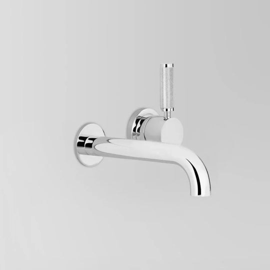 Icon + Lever Knurled Wall Mixer Set with 250mm Spout