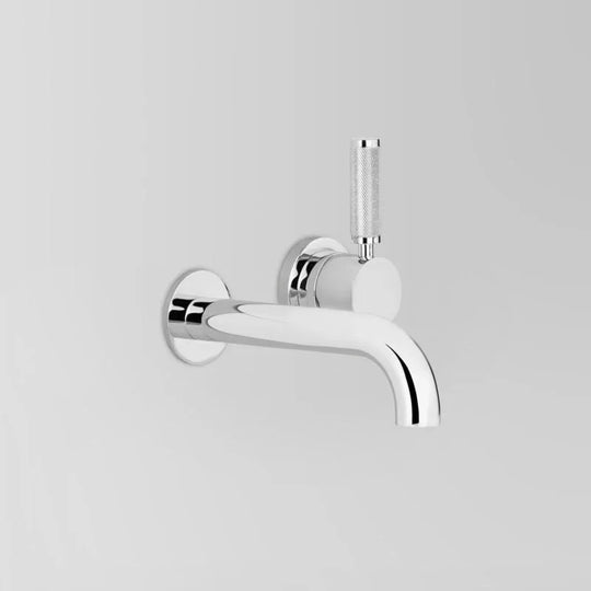 Icon + Lever Knurled Wall Mixer Set with 200mm Spout