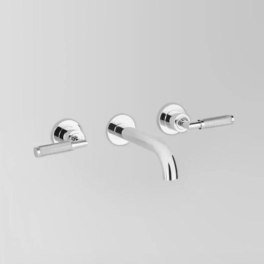 Icon + Lever Knurled Wall Set with 200mm spout