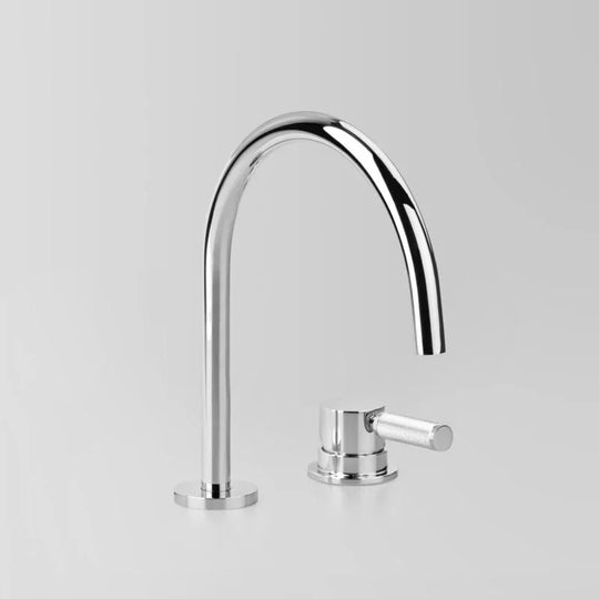 Icon + Lever Knurled Hob Set Mixer with 200mm swivel spout