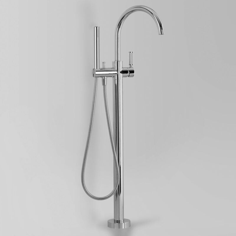 Icon + Lever Knurled Bath Mixer with Hand Shower V7