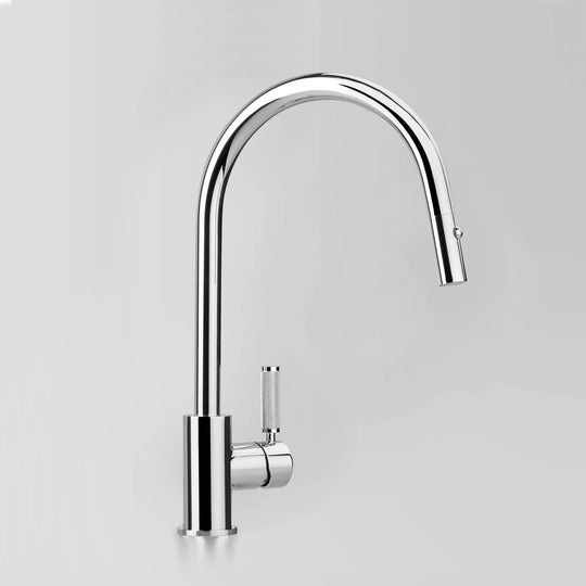 Icon + Lever Knurled Kitchen Mixer with Pull Out Dual Spray