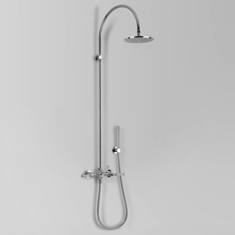 Icon + Lever Knurled Exposed Shower Set with 200mm Rose & Hand Shower