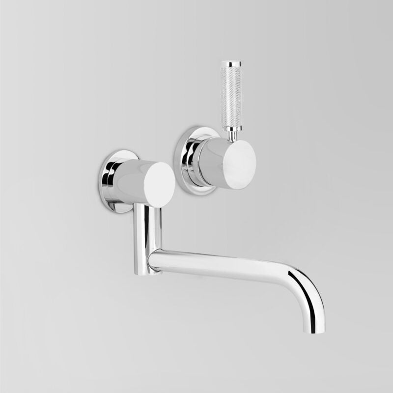 Icon + Lever Knurled Wall Set with 200mm swivel spout KN