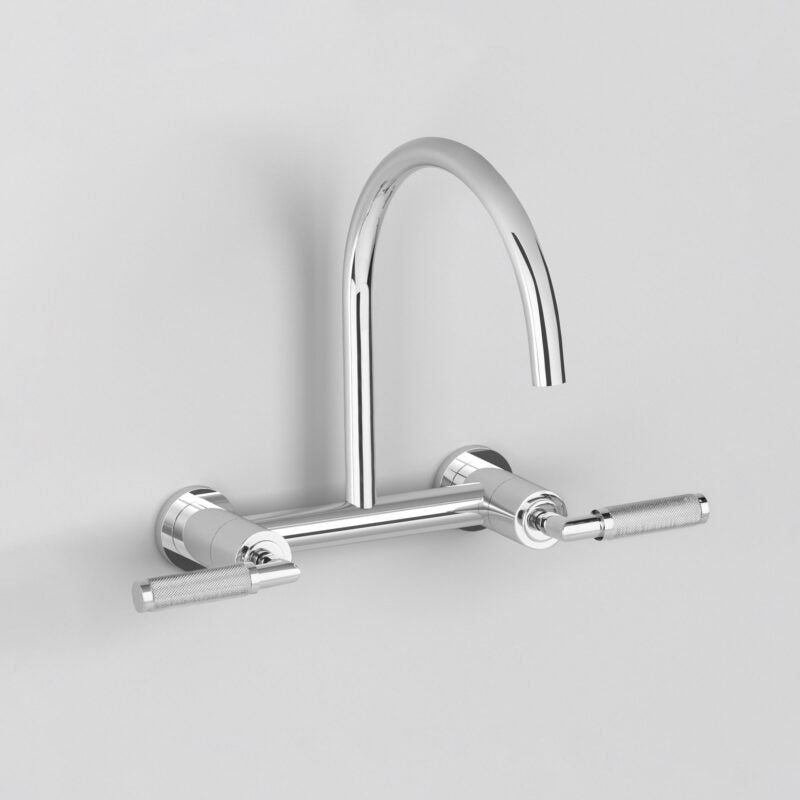 Icon + Lever Knurled Kitchen Set with 200mm swivel spout