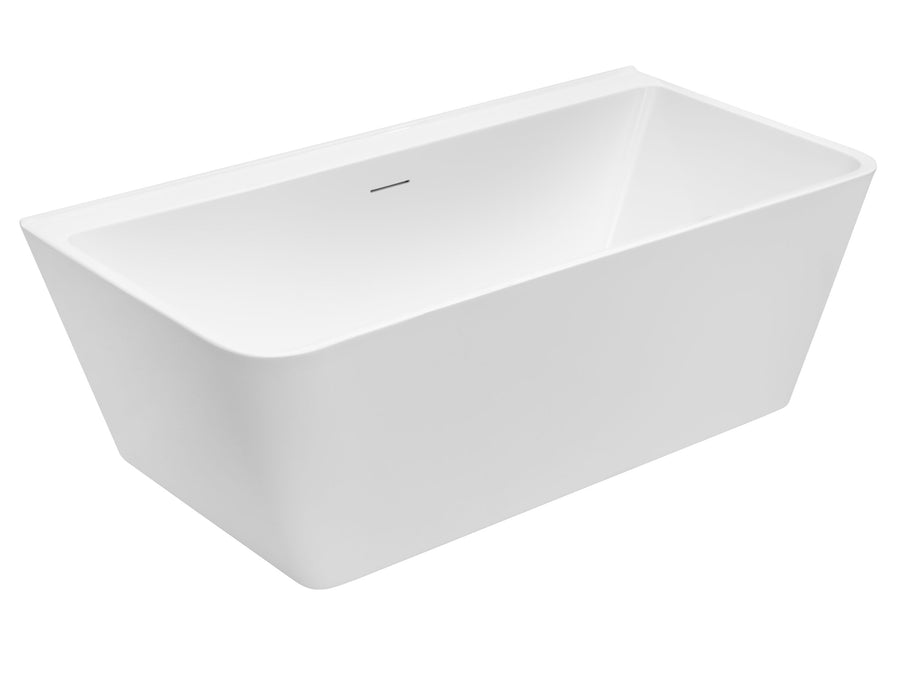Aria Back-To-Wall Freestanding Bath with Integrated Overflow