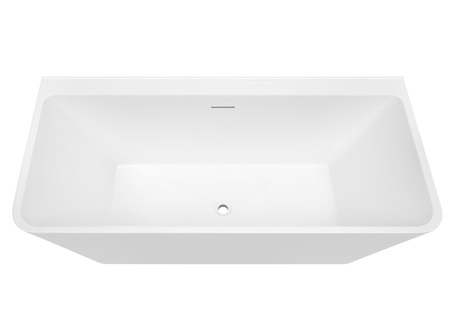 Aria Back-To-Wall Freestanding Bath with Integrated Overflow