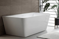 Aria Back-To-Wall Freestanding Bath with Integrated Overflow