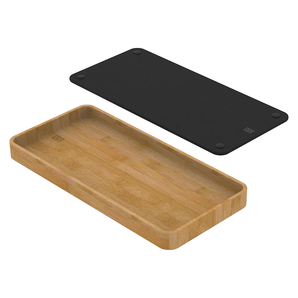 Boutique Fibre Rock & Bamboo Tray Set