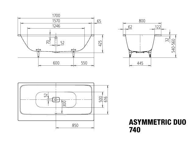 Asymmetric Duo Built in Bathtub