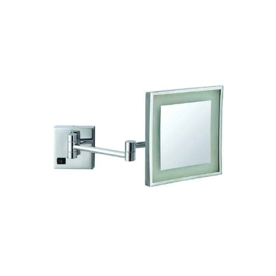 3x Magnification Square LED Shaving Mirror with Concealed Wiring