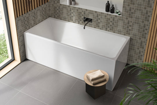 Bianco Back To Wall Corner Freestanding Bath