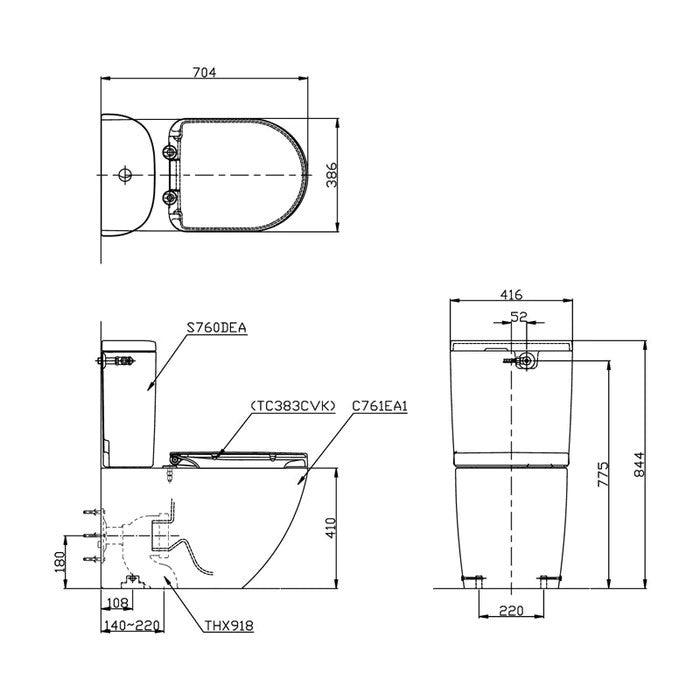 Basic+ Toilet Suite With Remote Washlet