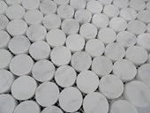 Bianco Carrara Marble Penny Round Mosaic