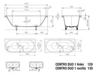 Centro Duo 1 Left Built in Bathtub