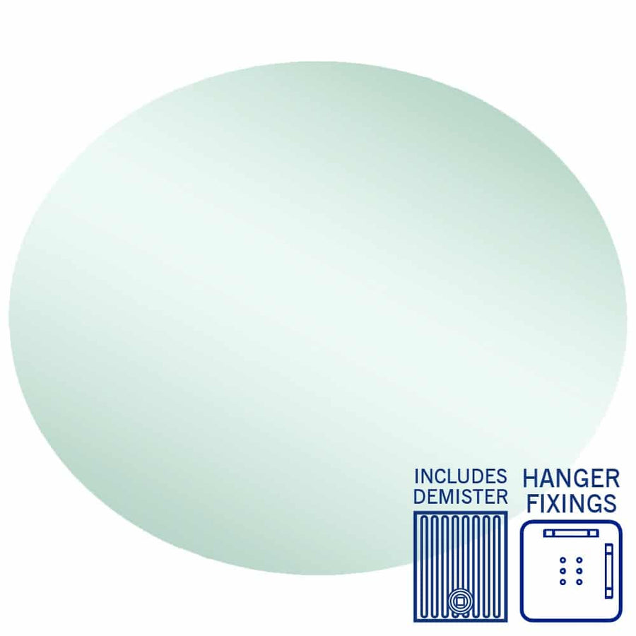 Cody Polished Edge Oval Mirror with Demister